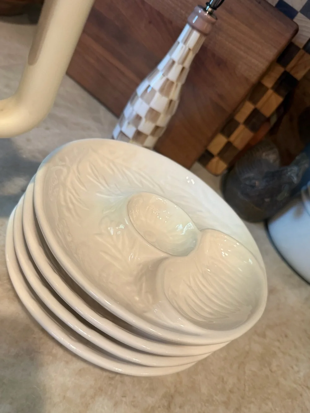 Vintage California Pottery artichoke plates set of 4
